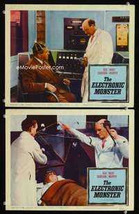 h638 ELECTRONIC MONSTER 2 movie lobby cards '60 Rod Cameron, sci-fi!