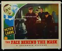 h357 FACE BEHIND THE MASK movie lobby card '41 Peter Lorre looks sad!