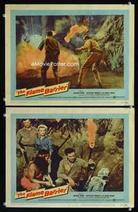 h639 FLAME BARRIER 2 movie lobby cards '58 Arthur Franz, sci-fi!