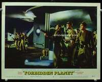 h361 FORBIDDEN PLANET movie lobby card #6 '56 Leslie Nielsen w/gun!