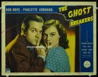 h368 GHOST BREAKERS movie lobby card '40 great Hope & Goddard close up!