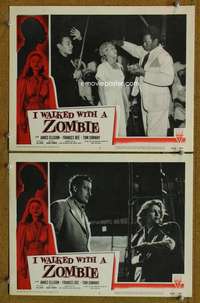 h643 I WALKED WITH A ZOMBIE 2 movie lobby cards R56 Val Lewton, Tourneur