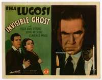 h269 INVISIBLE GHOST title movie lobby card '41 Bela Lugosi, horror!