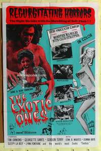 k470 MONSTER & THE STRIPPER one-sheet movie poster '68 wacky sexy horror!