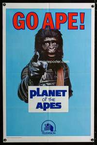 k322 GO APE TV one-sheet movie poster '74 Planet of the Apes showing!