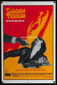 k624 SUDDEN TERROR one-sheet movie poster '71 best chase since Bullitt!