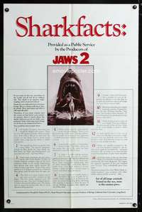 w460 JAWS 2 shark facts one-sheet movie poster '78 man is the easiest prey!