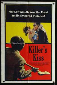 w476 KILLER'S KISS one-sheet movie poster '55 early Stanley Kubrick noir!