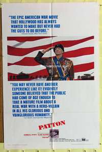 w643 PATTON one-sheet movie poster '70 George C. Scott military classic!