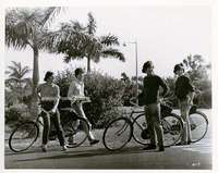 y097 HELP 7.5x9.5 movie still '65 The Beatles riding bicycles!