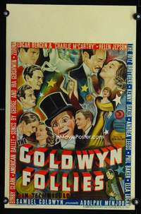 z165 GOLDWYN FOLLIES window card movie poster '38 cool all-star montage!