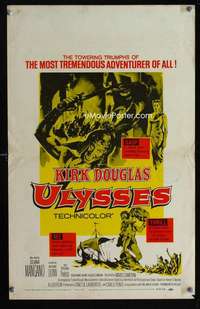 z355 ULYSSES window card movie poster R60 Kirk Douglas, Silvana Mangano