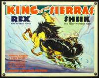 c247 KING OF THE SIERRAS style B half-sheet movie poster '38 Rex & Sheik!