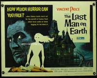 c255 LAST MAN ON EARTH half-sheet movie poster '64 AIP, Vincent Price