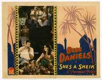 v141 SHE'S A SHEIK movie lobby card '28 Bebe Daniels, Richard Arlen