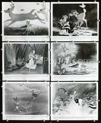 w175 BAMBI 6 8x10 movie stills R82 Walt Disney cartoon deer classic!