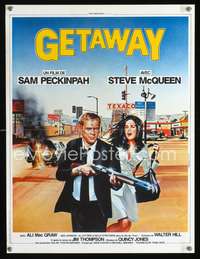 a313 GETAWAY French 15x21 movie poster R85 Steve McQueen, McGraw