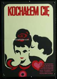 a201 I LOVED YOU Polish 23x32 movie poster '67 great romantic art!