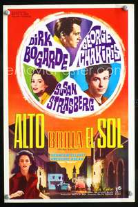 a553 HIGH BRIGHT SUN Spanish 10x15 movie poster '64 Dirk Bogarde, Strasberg