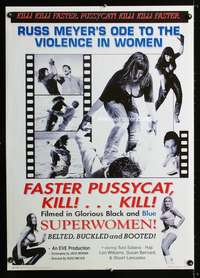 a259 FASTER PUSSYCAT KILL KILL English 25x35 movie poster R96 Meyer