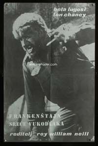 a521 FRANKENSTEIN MEETS THE WOLF MAN Yugoslavian movie poster '60s