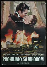 a522 GONE WITH THE WIND Yugoslavian R70s great image of Clark Gable & Vivien Leigh, classic!