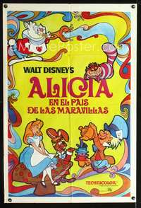 d171 ALICE IN WONDERLAND Argentinean movie poster R70s Walt Disney