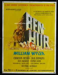 d162 BEN-HUR Argentinean 21x29 movie poster '60 Heston, Wyler