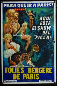 d179 CASINO DE PARIS Argentinean movie poster '57 sexy girls & jazz!