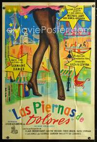 d191 DIE BEINE VON DOLORES Argentinean movie poster '57 sexy art!