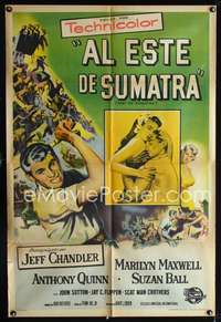 d195 EAST OF SUMATRA Argentinean movie poster '53 Budd Boetticher