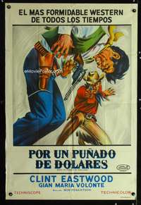 d197 FISTFUL OF DOLLARS Argentinean movie poster '67 Clint Eastwood