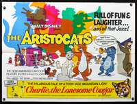 d113 ARISTOCATS/CHARLIE THE LONESOME COUGAR British quad movie poster '71