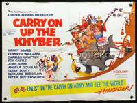 d118 CARRY ON UP THE KHYBER British quad movie poster '68 great art!