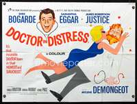 d121 DOCTOR IN DISTRESS British quad movie poster '64 Bogarde, Eggar