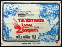 d122 ESCAPE FROM ZAHRAIN British quad movie poster '61 Brynner, Mineo