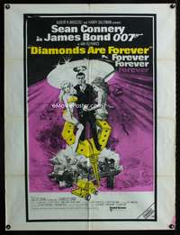 d103 DIAMONDS ARE FOREVER South African movie poster '71 James Bond!