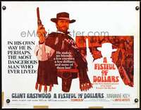 e225 FISTFUL OF DOLLARS half-sheet movie poster '64 Clint Eastwood