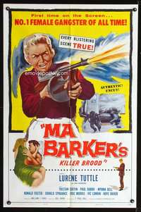 h411 MA BARKER'S KILLER BROOD one-sheet movie poster '59 wild image!