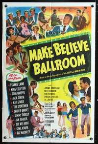 h425 MAKE BELIEVE BALLROOM one-sheet movie poster '49 singing all-stars!