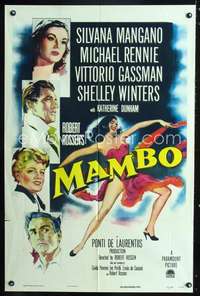 h428 MAMBO one-sheet movie poster '54 sexiest art of Silvana Mangano!