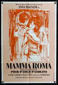 h429 MAMMA ROMA 1sh '95 directed by Pier Paolo Pasolini, Brini art of Anna Magnani!