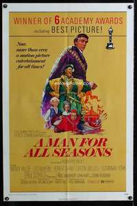 h430 MAN FOR ALL SEASONS one-sheet movie poster R72 Paul Scofield, Shaw