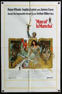 h436 MAN OF LA MANCHA one-sheet movie poster '72 great Ted CoConis art!