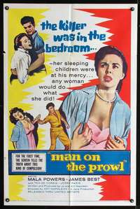 h438 MAN ON THE PROWL one-sheet movie poster '57 psycho sex maniac killer!