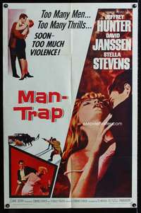 h446 MAN-TRAP one-sheet movie poster '61 sexy bad girl Stella Stevens!