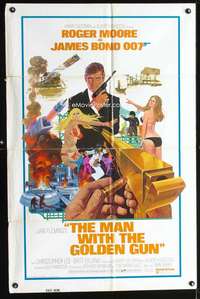 h441 MAN WITH THE GOLDEN GUN east hemi one-sheet movie poster '74 James Bond