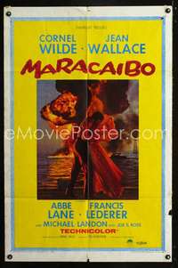 h448 MARACAIBO one-sheet movie poster '58 Cornel Wilde, Jean Wallace