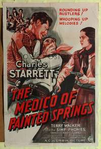 h460 MEDICO OF PAINTED SPRINGS one-sheet movie poster '41 Charles Starrett