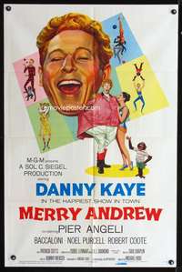 h463 MERRY ANDREW one-sheet movie poster '58 wacky Danny Kaye, Pier Angeli